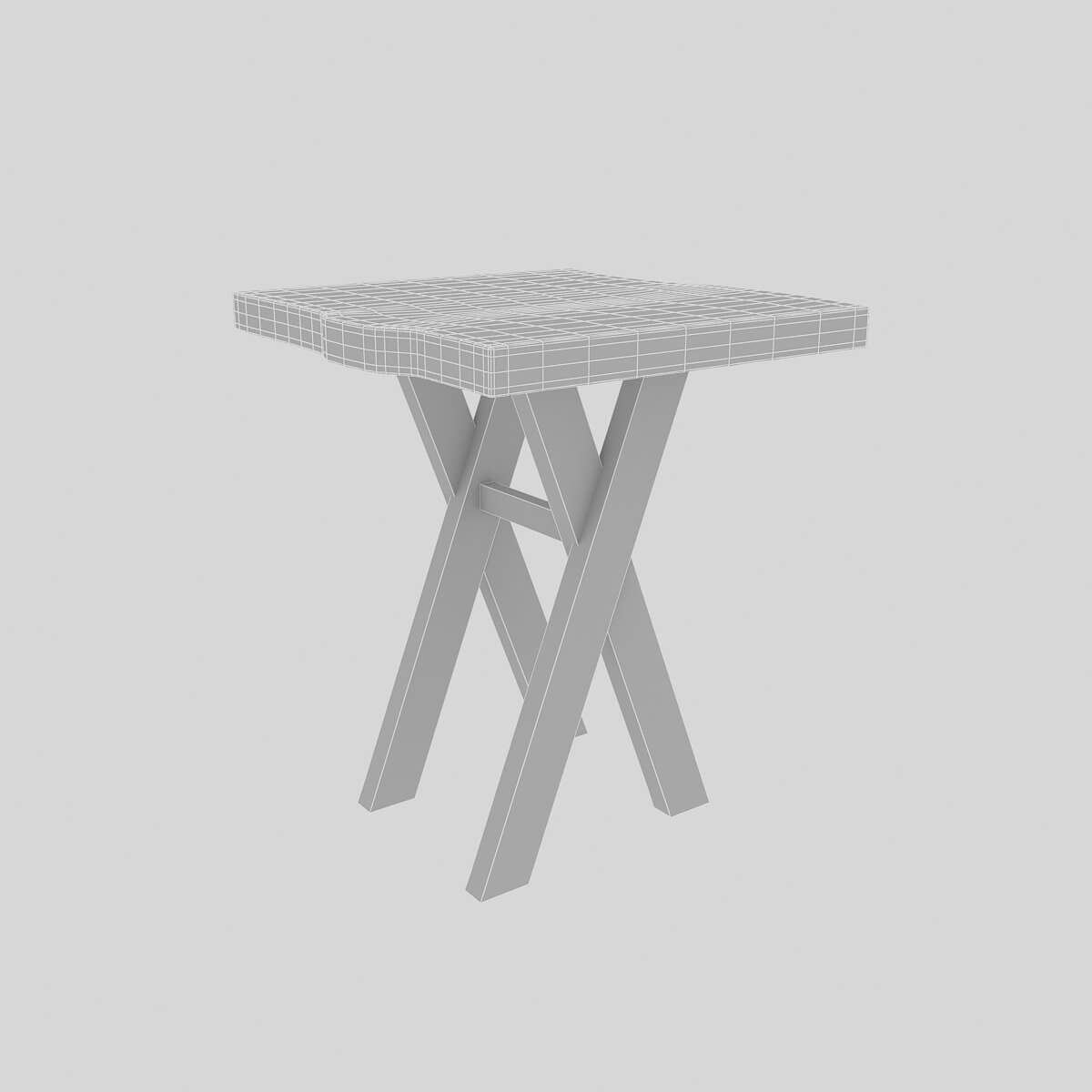 Natural Wood Bistro Table - 3D Model by nvere