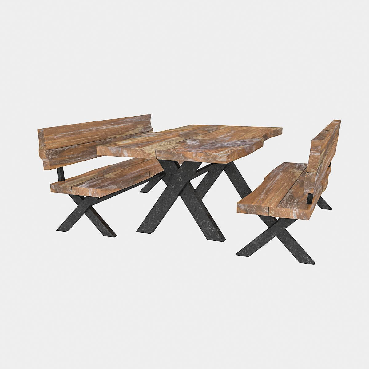 Natural Wood Table Chair - 3D Model by nvere