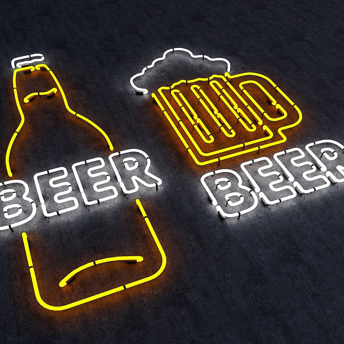 Neon Beer Sign 3D Model by nvere