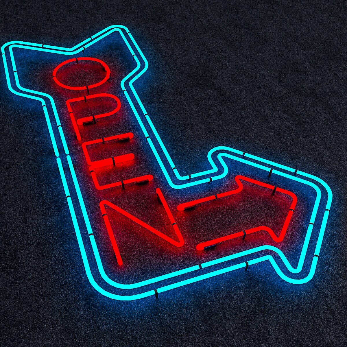 Open Neon Sign 3D Model