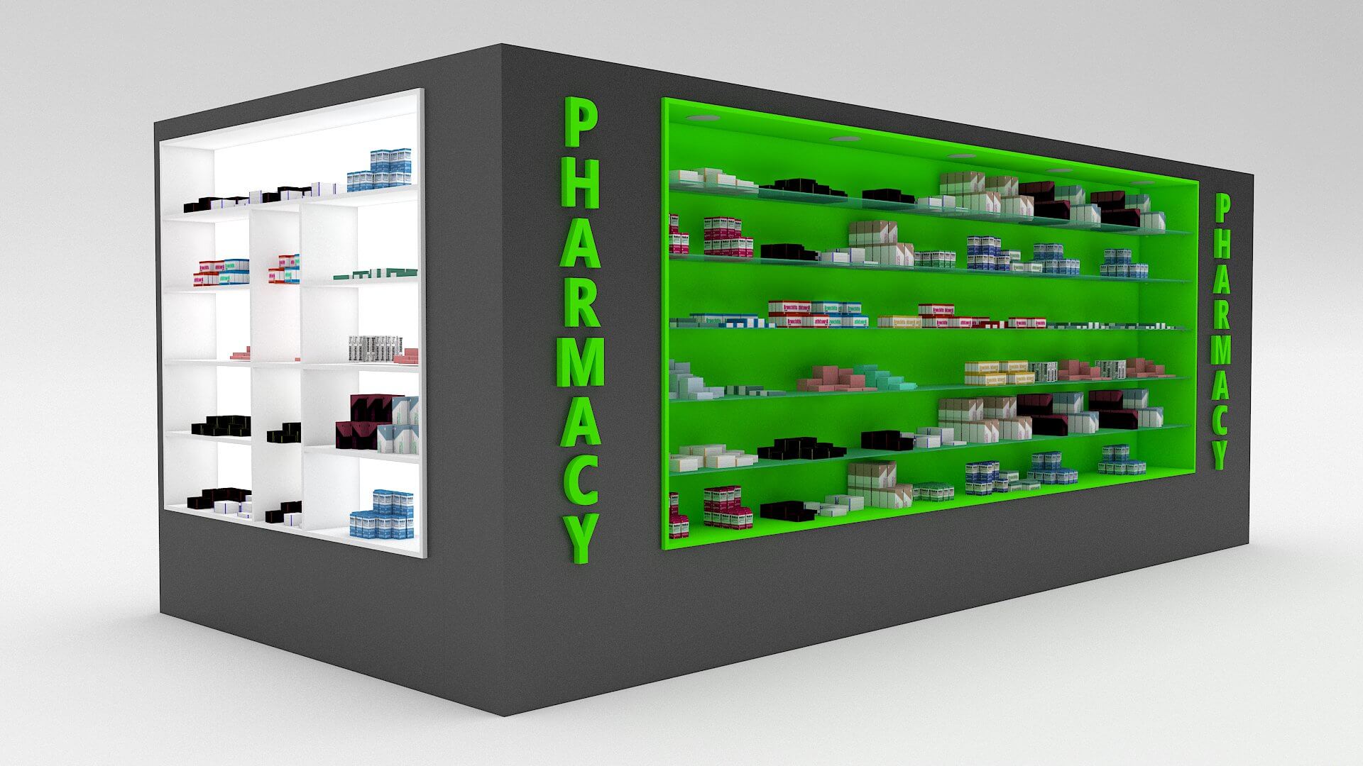 Pharmacy Decorative Medicine 3D Model by nvere