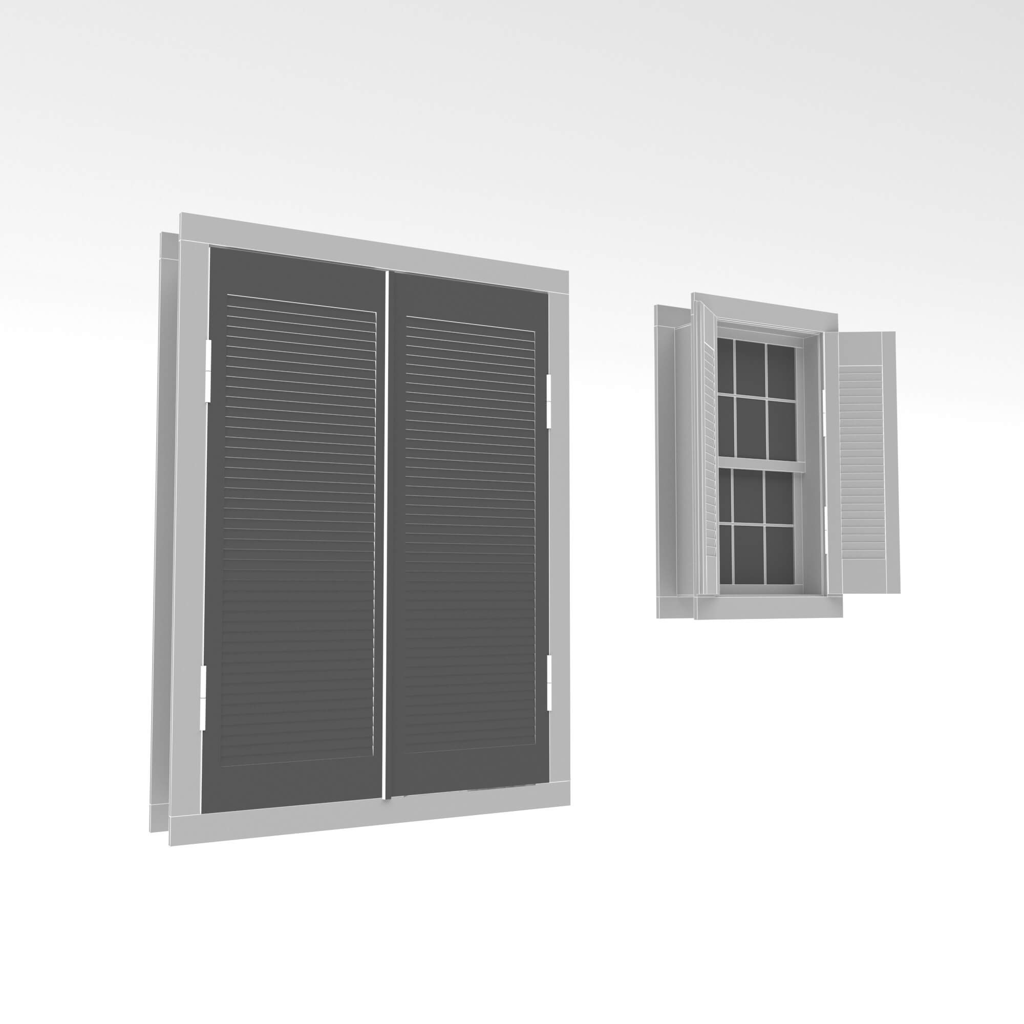 Village Window With Wooden Cover - 3D Model by nvere