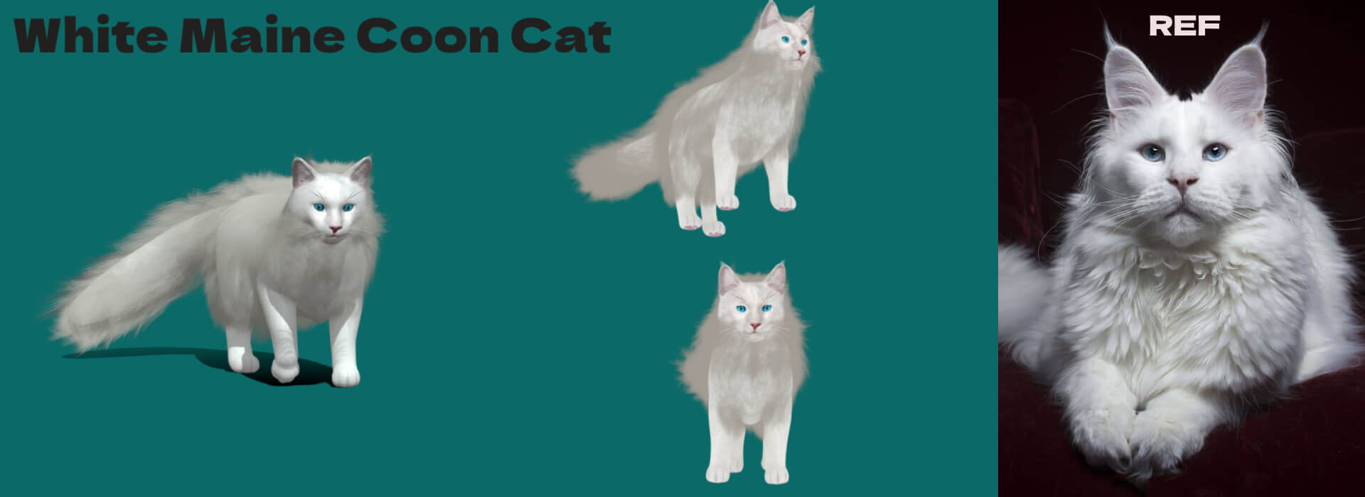 American Longhair Cat 3D Model by