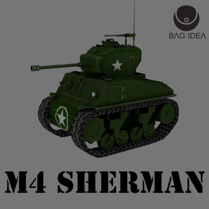 M4 Sherman Cartoon Tank 3D Model