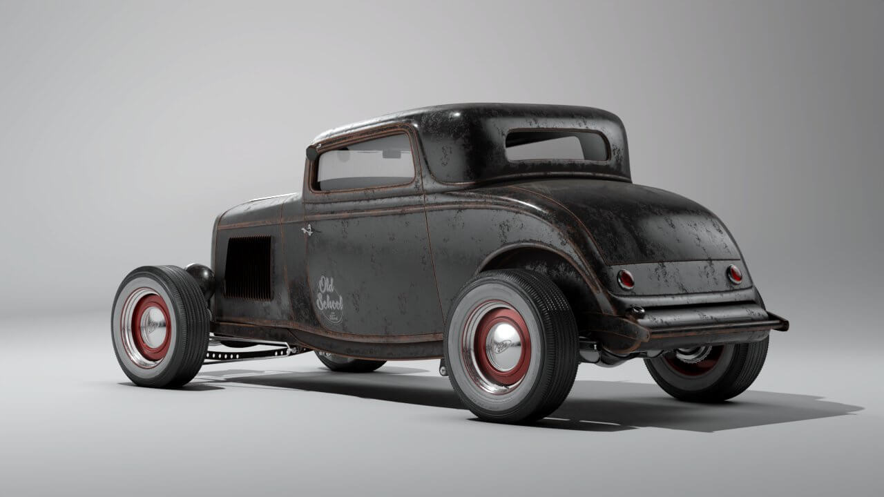 1932 Ford 3 Windows Modified Rat-Rod 3D Model by obre76