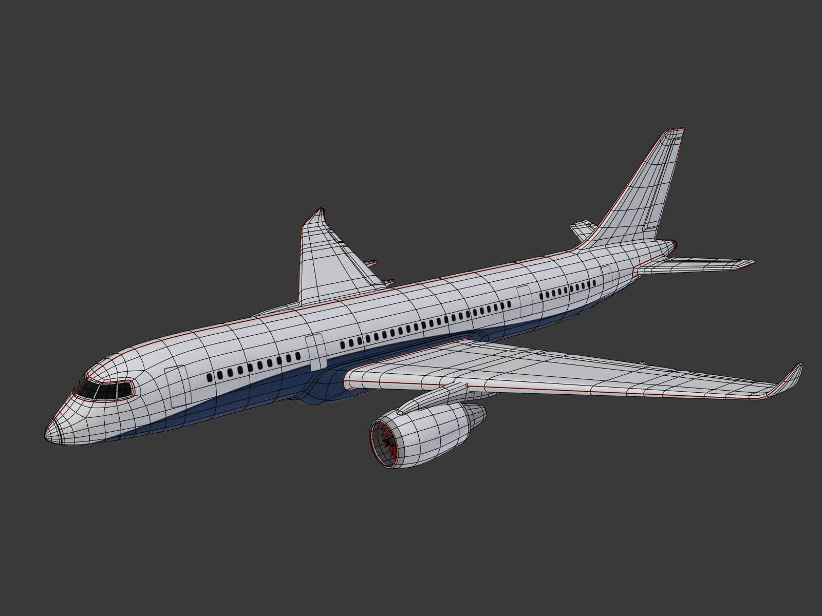 Generic Airliner - Low Poly 3D Model by Ocstard