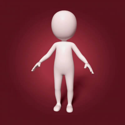 Cartoon White Man - 3D Model by Ocstard