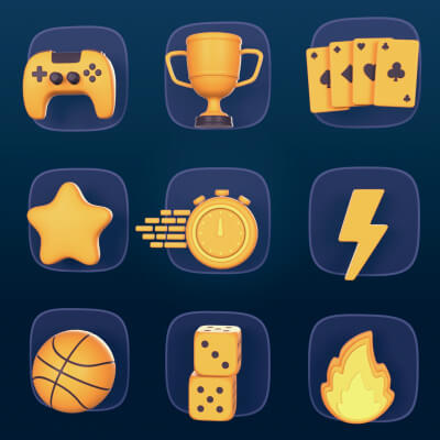 Cartoon Icon Pack -- Star Game Controller Fire 3D Model by Ocstard