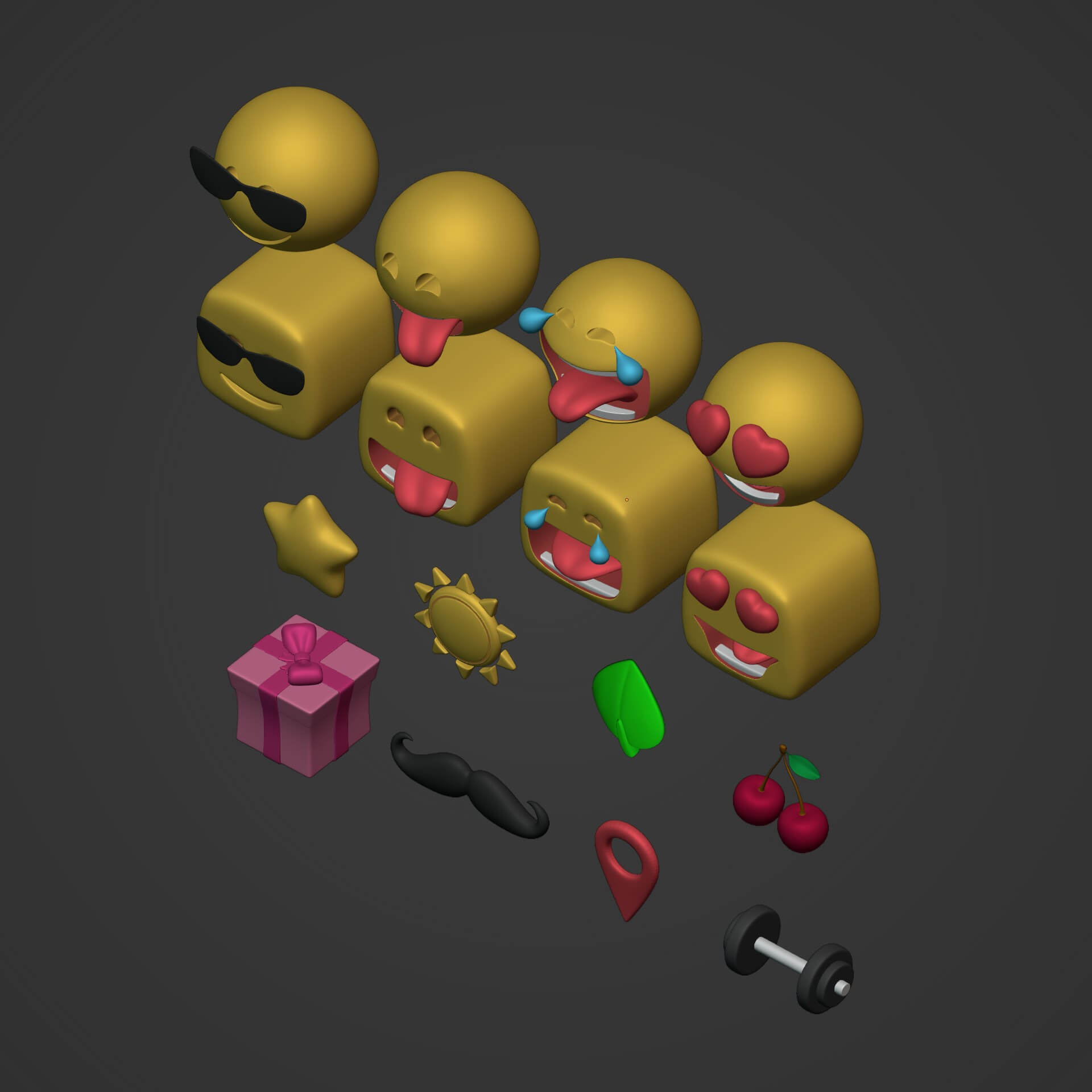 Cartoon Icons Pack - 3D Model by Ocstard