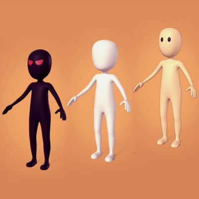 Cartoon Rigged Characters - Stickman - Ninja - Monster