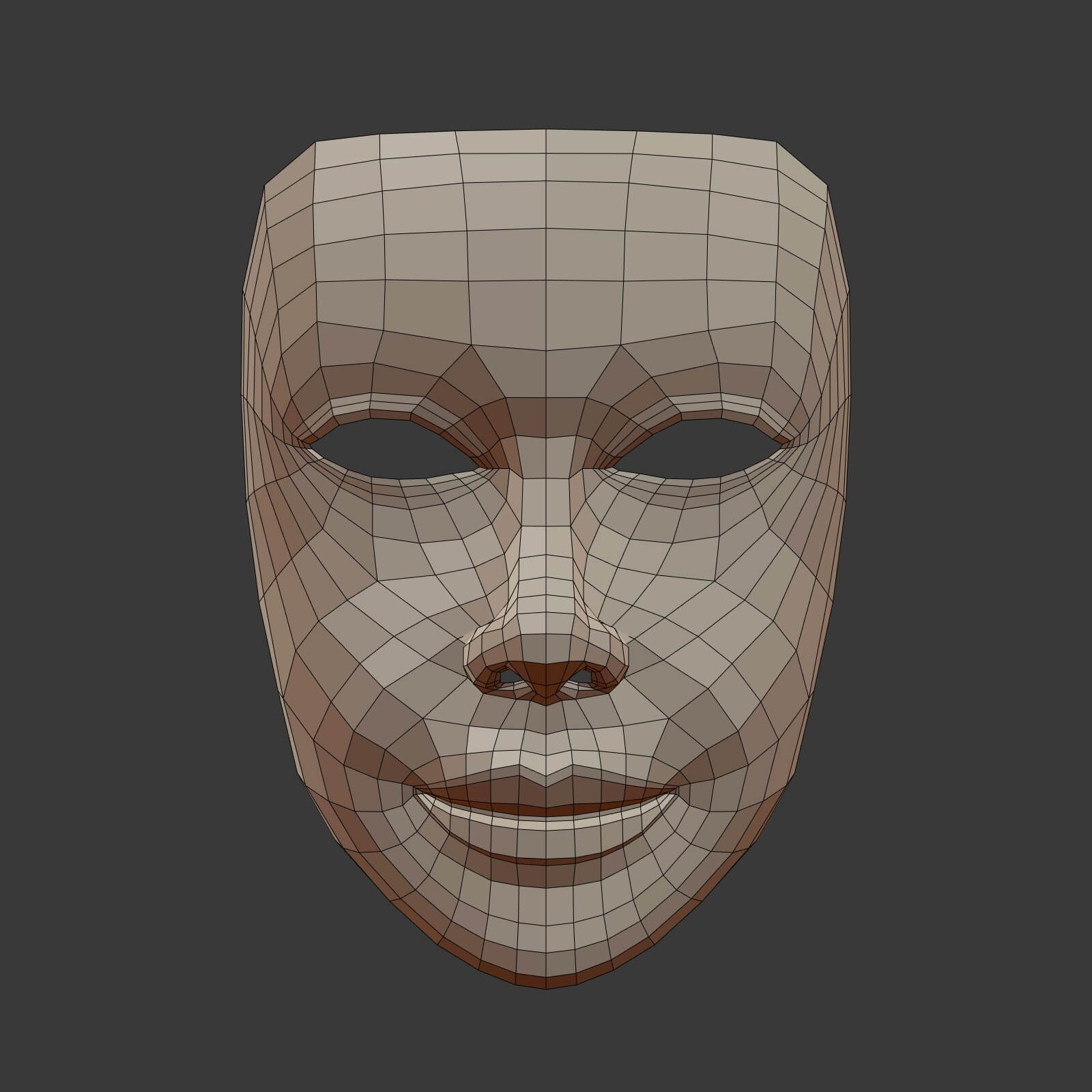 Female Theater Mask With Neutral Expressions 3D Model by Ocstard