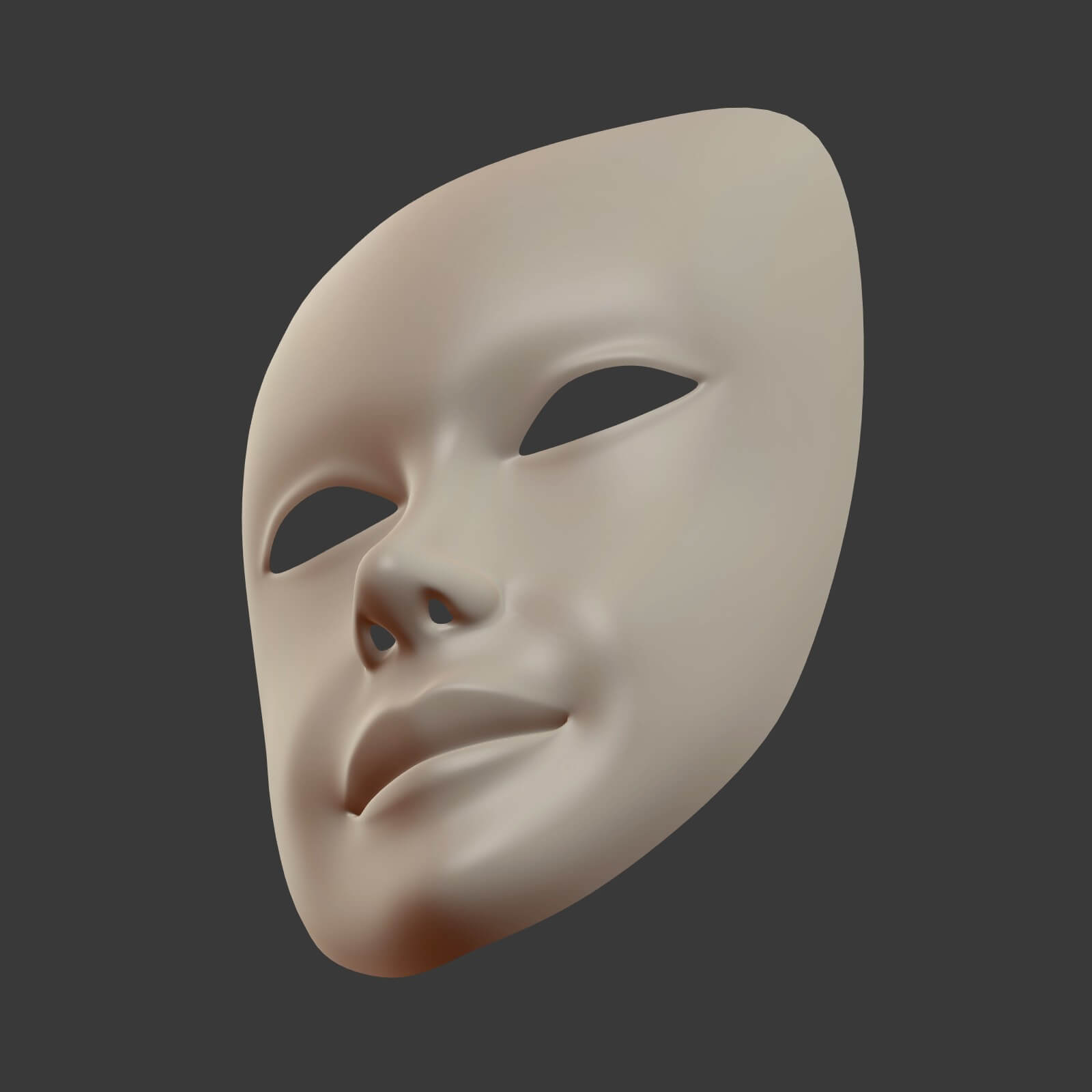 Female Theater Mask With Neutral Expressions 3D Model by Ocstard