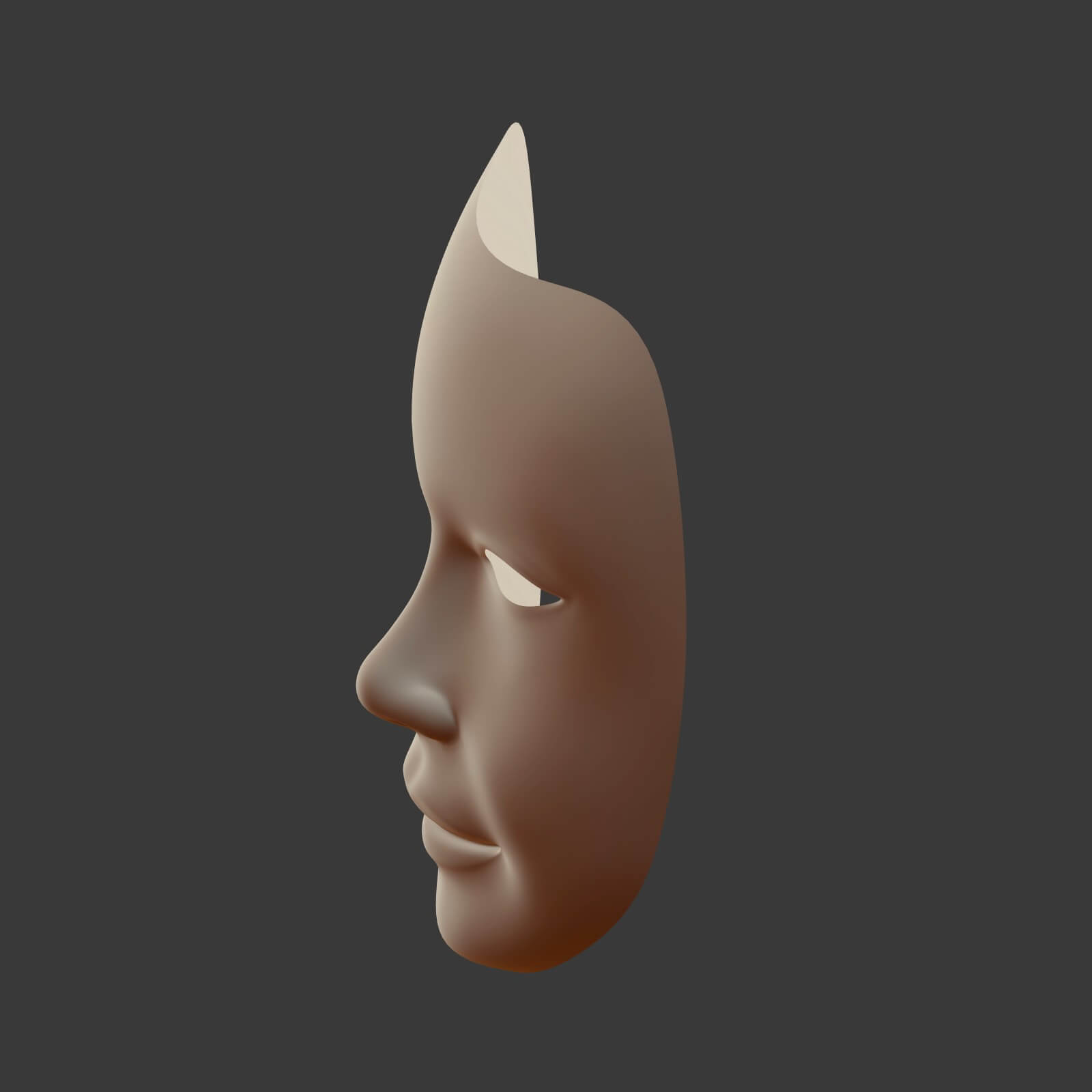 Female Theater Mask With Neutral Expressions 3D Model by Ocstard