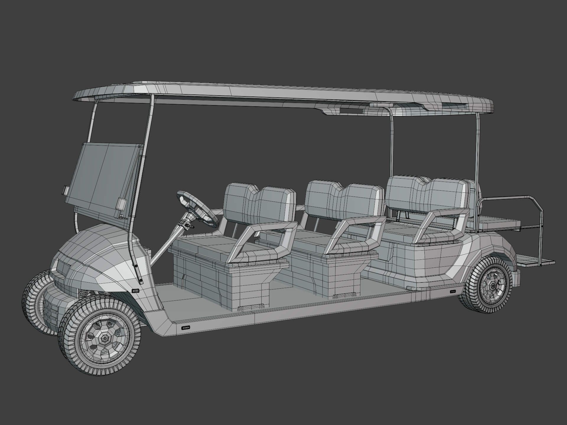 Golf Car Rvt Model Golf Cart Large - 3D Model by Ocstard