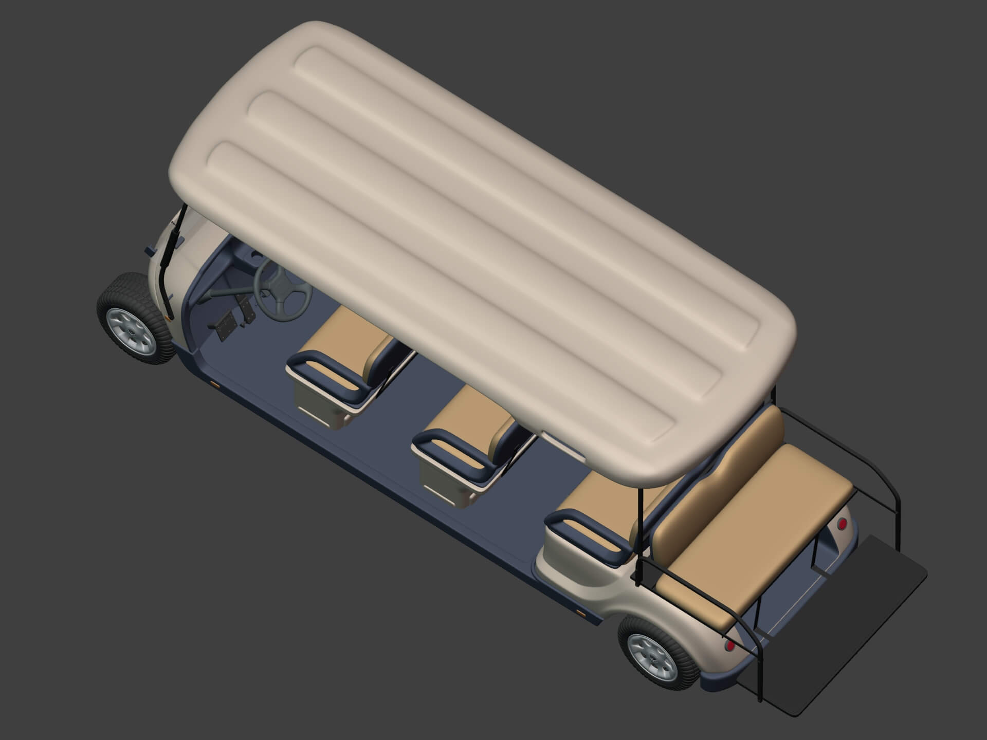 Golf Car Rvt Model Golf Cart Large - 3D Model by Ocstard