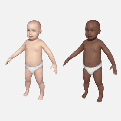 Baby - Rigged - 2 Textures 3D Model by Ocstard