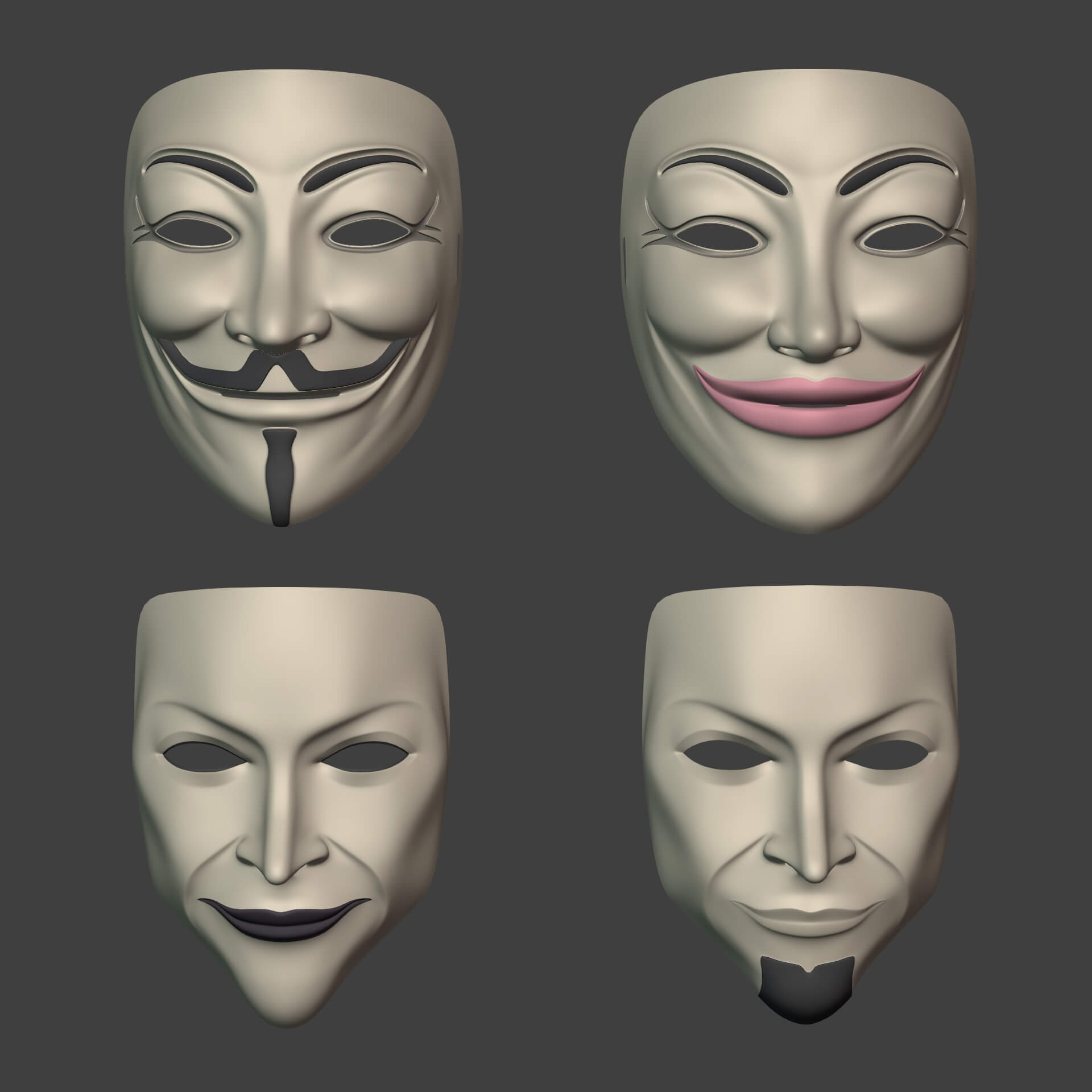 Generic Masks Pack - 3D Model by Ocstard