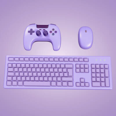 Cartoon Gaming Pack - Controller - Keyboard - Mouse 3D Model by Ocstard