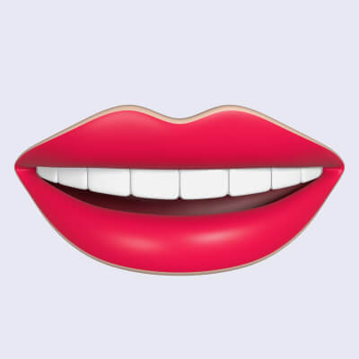 Cartoon Mouth - Lips - Teeth - Smile - Icon - Emoji - Smiley 3D Model ...