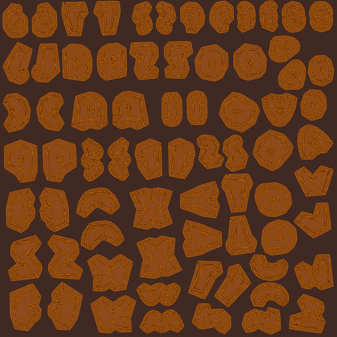 Polygonal Alphabet - 3D Model by Ocstard