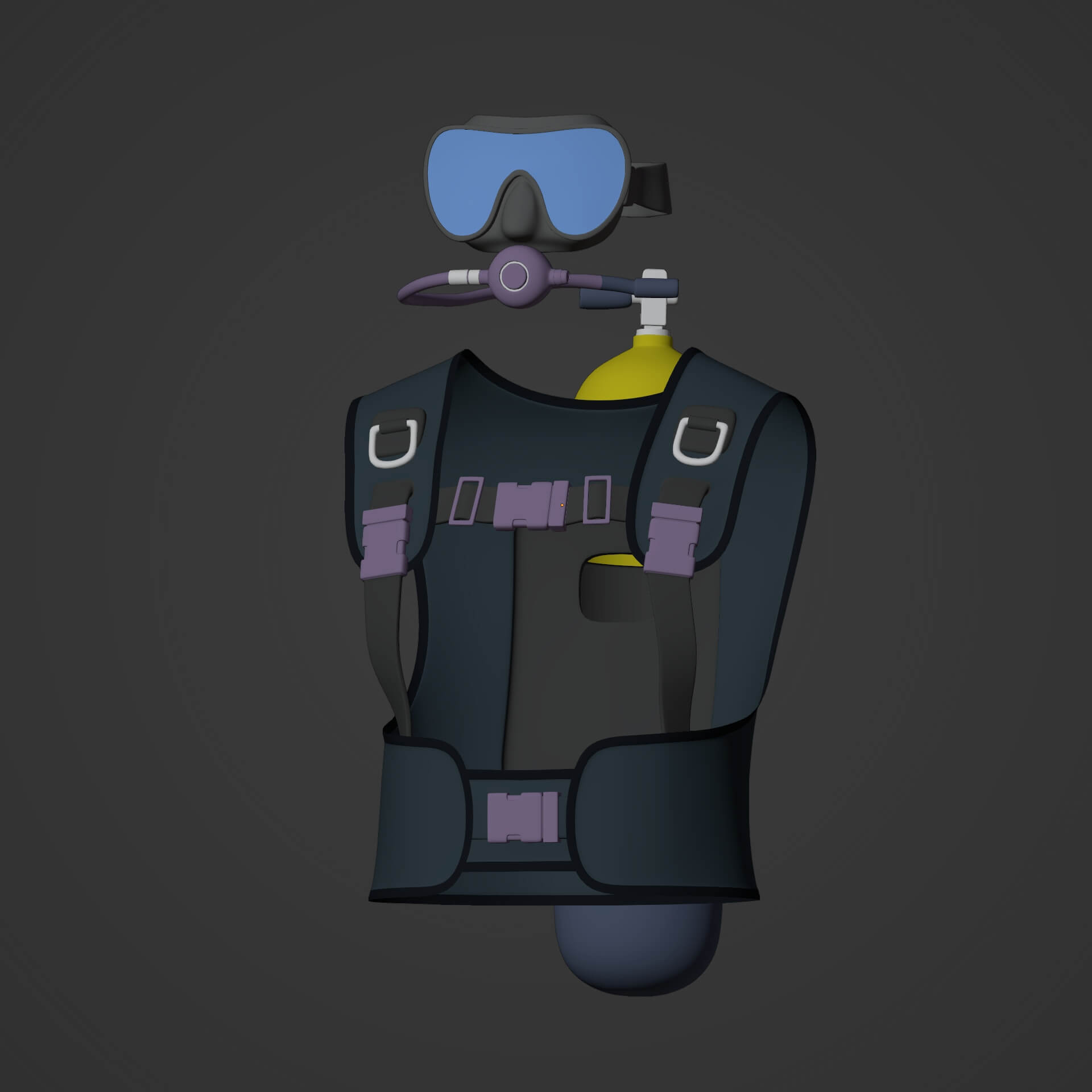 Diving Gear Model Scuba Diving Equipment - 3D Model by Ocstard