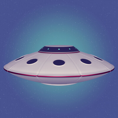 Flying Saucer - Cartoon UFO - Alien Fantasy Spaceship