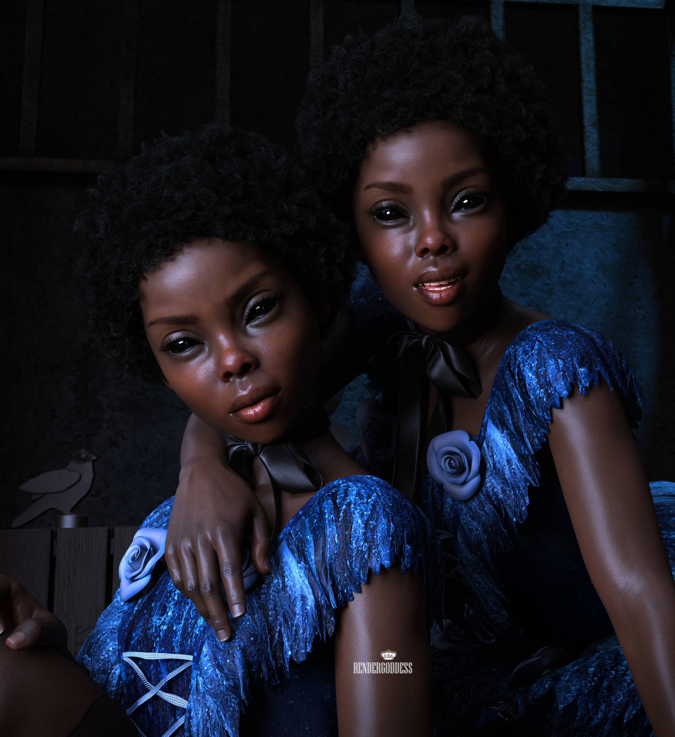 The BlackEyed Twins. 3D Render RenderHub Gallery