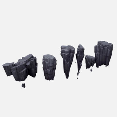 Floating Rock Floating Island Set - 3D Model by ogmodels