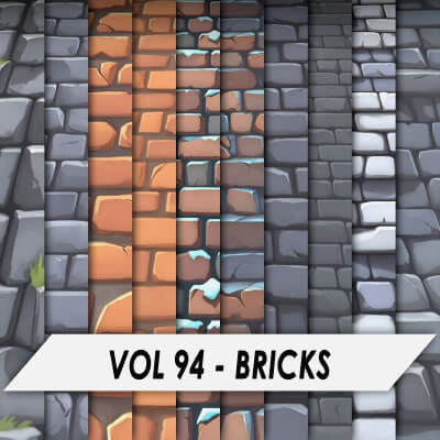 Machine Made Bricks Texture Stylized Textures – Vol 94 – Bricks - 3D Texture by oleekconder