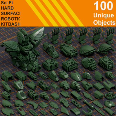 Mech Warrior Hard Surface Kitbash 2 of 20