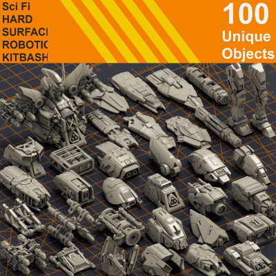 Mech Warrior Hard Surface Kitbash 3 of 20