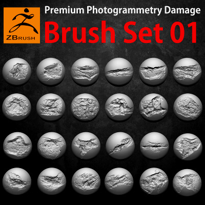 Photogrammetry Wall Damages Brushes and Alphas