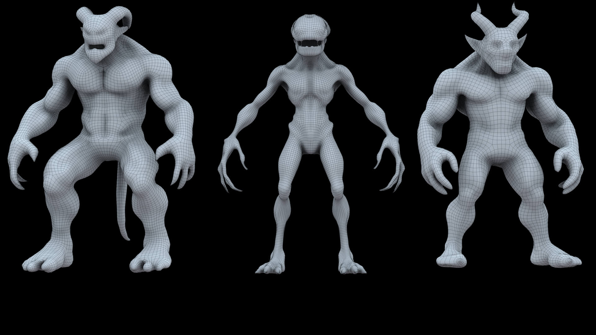 Demon Base Form Monster and Demon Base Mesh Kit II 11 Diverse Designs - 3D Model by ...