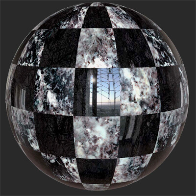 Classic Black and White Marble Checker 4K PBR Texture