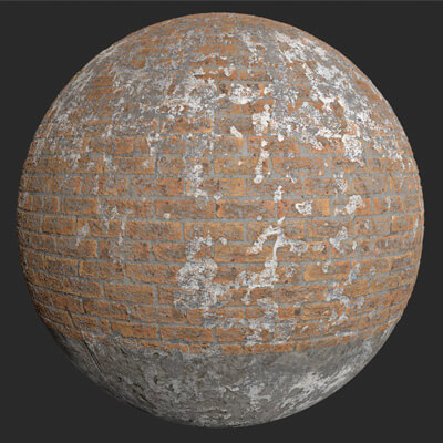 Damaged Brick Wall PBR 4K Textures