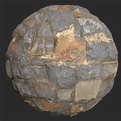 Damaged Slate Stone Wall 4K PBR Texture