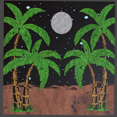 Desert Coconut Tree Wall PBR Texture 4K Texture