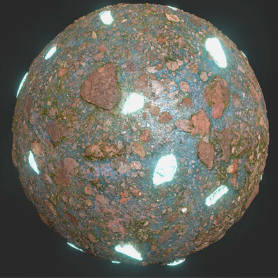 Glowing Blue Rocks 4K Texture