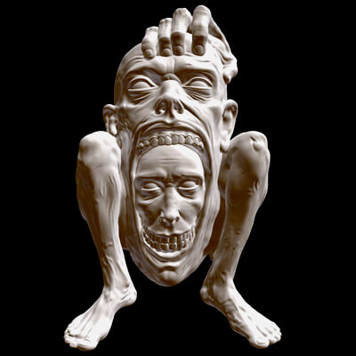 Mawborn Double-Faced Horror Monster STL 3D Model for 3D Prin