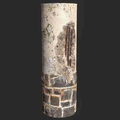 Old Damaged Pillar PBR 4K Texture