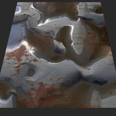 Rain Water Rusted Metal 2K 4K Textures