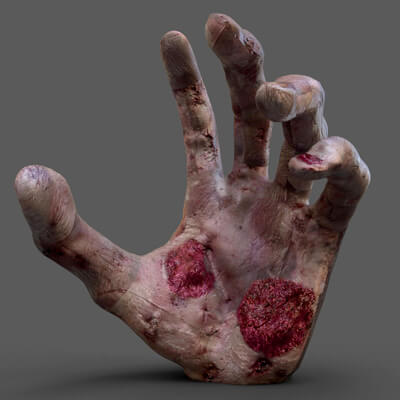Zombie Hand Low-Poly 3D Model