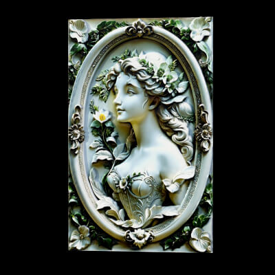 AI-Generated Semi-Relief Artwork Painting 5