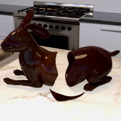 Broken Chocolate Easter Bunny