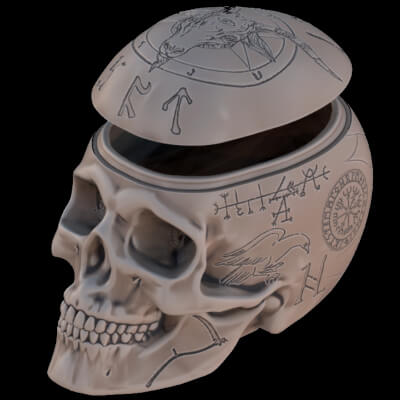 Creepy Decorated Skull