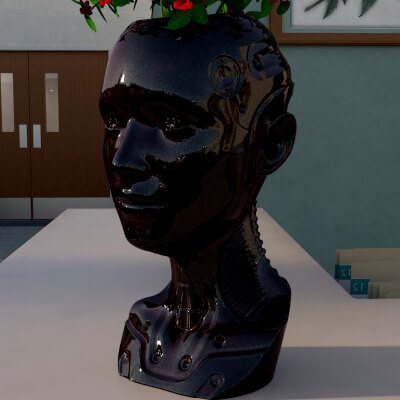 Cyborg-Head-Flower-Pot