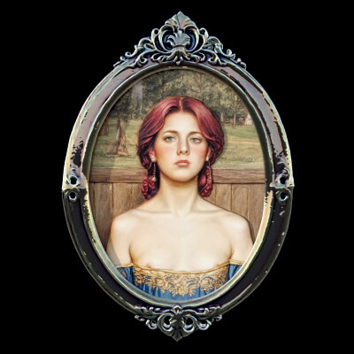 Oups A Woman Portrait in a Silver Frame