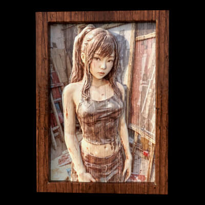 Self-Portrait by The Artist in a Wooden Frame