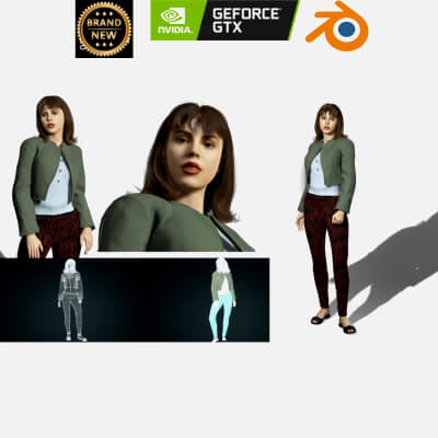 Ultra-Realistic Female Character High-Detail PBR Model Ready by OpChampion3d