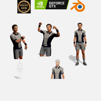 Realistic Male Sports Player Character Training Outfit
